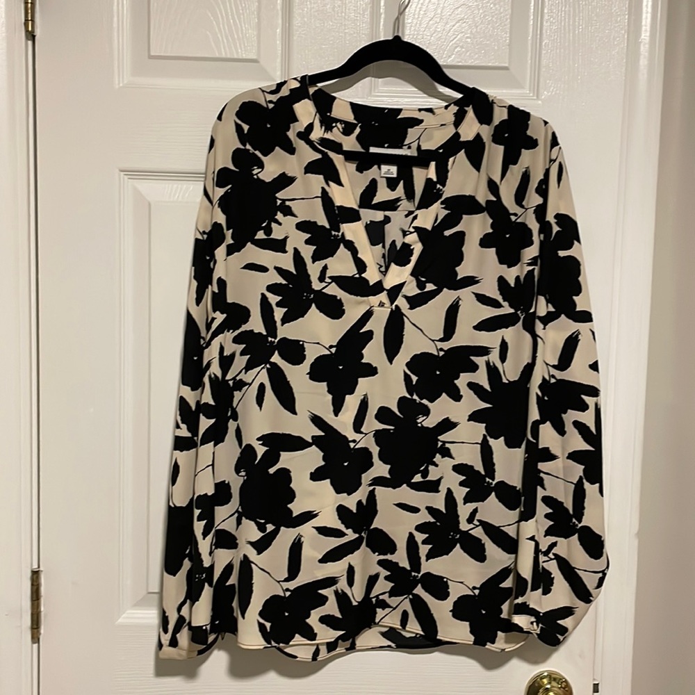 Ava & Viv black and cream blouse 2x